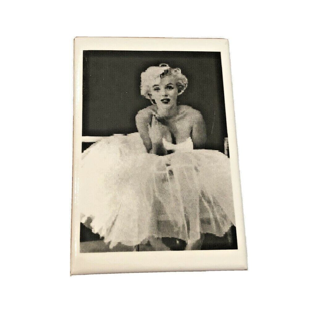 Marilyn Monroe White Dress Ballerina Sitting Milton Greene Photo Magnet 3" x 2"